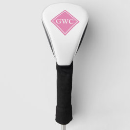 rosa und weiße Monogramm Golf Headcover