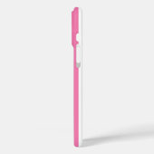 Rosa und weiße monogrammierte Streifen Case-Mate iPhone Hülle (Rückseite / Links)