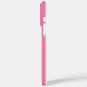 Rosa und weiße monogrammierte Streifen Case-Mate iPhone Hülle (Rückseite / Links)