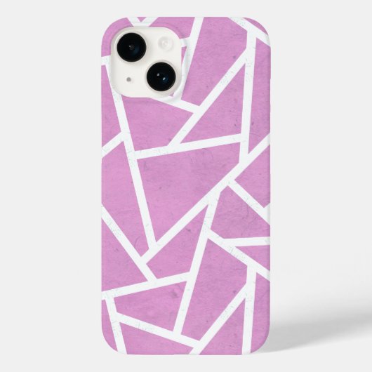 Rosa und weiße Mosaikmuster Case-Mate iPhone Hülle (Rückseite)