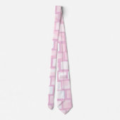 Rosa und weiße Mosaikmuster Krawatte (Rückseite)