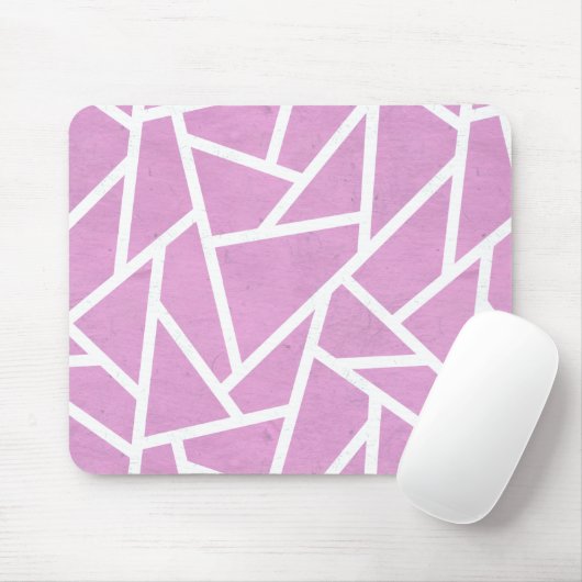 Rosa und weiße Mosaikmuster Mousepad (Mit Mouse)