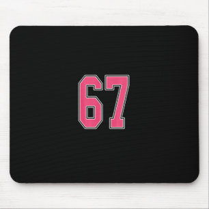 Rosa und weiße Nummer 67 Jersey Spieler Uniform #6 Mousepad