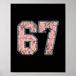 Rosa und weiße Nummer 67 Jersey Spieler Uniform #6 Poster