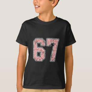 Rosa und weiße Nummer 67 Jersey Spieler Uniform #6 T-Shirt