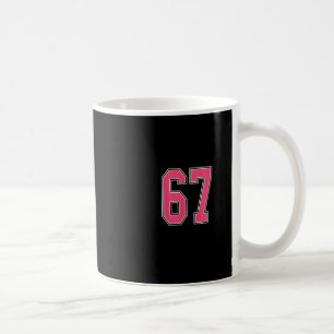 Rosa und weiße Nummer 67 Trikot Spieler Uniform #6 Kaffeetasse