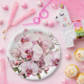 Rosa und weiße Orchideen Hochzeit Pappteller (Party)