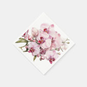 Rosa und weiße Orchideen Hochzeit Serviette (Ecke)