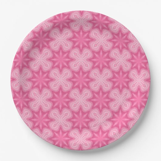 Rosa und weiße Pappteller (Vorderseite)