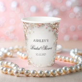 Rosa und weiße Perlen Brautparty Pappbecher