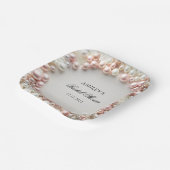 Rosa und weiße Perlen Brautparty Pappteller (Gewinkelt)