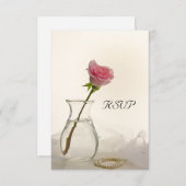 Rosa und weiße Perlen Hochzeit RSVP (Vorne/Hinten)