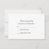 Rosa und weiße Perlen Hochzeit RSVP Karte (Rückseite)