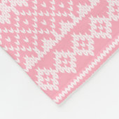 Rosa und weiße Personalisierte Bezeichnung Weihnac Fleecedecke (Ecke)