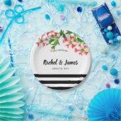 Rosa und weiße Petunien Kunst und Kultur Pappteller (Party)