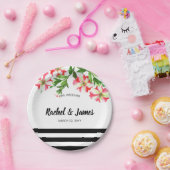 Rosa und weiße Petunien Kunst und Kultur Pappteller (Party)