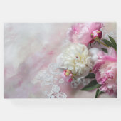 Rosa und weiße Pfannkuchen im SpitzenGuest Book Gästebuch (Rückseite)