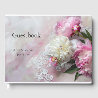 Rosa und weiße Pfannkuchen im SpitzenGuest Book Gästebuch