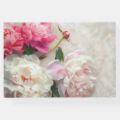 Rosa und weiße Pfannkuchen mit spitzenfarbenem Hin Gästebuch (Rückseite)