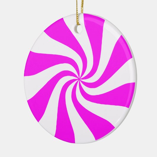 Rosa und weiße Pfefferminzbonbon Weihnachtsschmuck (Links)