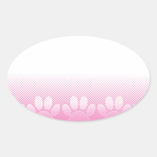 Rosa und weiße Pfeifen mit Zeitungspapier-Hintergr Ovaler Aufkleber (Vorderseite)