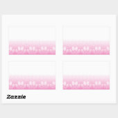 Rosa und weiße Pfeifen mit Zeitungspapier-Hintergr Rechteckiger Aufkleber (Blatt)