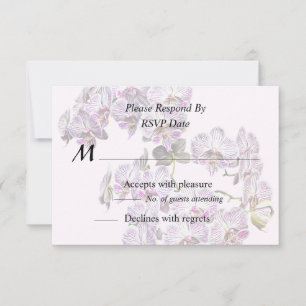 Rosa und weiße Phalaenopsis Orchideen RSVP Karte