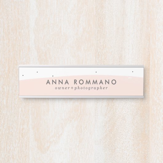 Rosa und weiße Pinselstriche Türschild (Vorderseite )