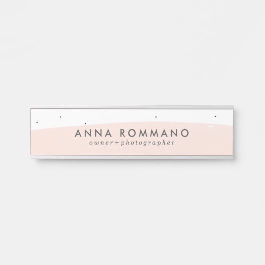 Rosa und weiße Pinselstriche Türschild (Vorderseite )