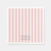 Rosa und weiße Pinstripes Napkins Serviette (Vorderseite)
