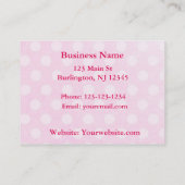 Rosa und weiße Polka Dose mit rosa Bow und Glitzer Visitenkarte (Rückseite)