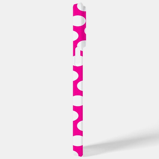 rosa und weiße Polka-Dosen-Schwarzkreismonogramm Case-Mate iPhone Hülle (Rückseite / Rechts)