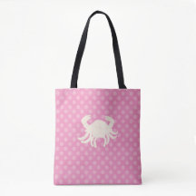 Rosa und weiße Polka Dot Crab Dog Tove Bag