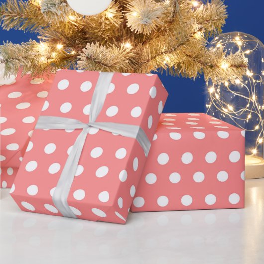 Rosa und weiße Polka-Dot Geschenkpapier (Feiertage)