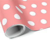 Rosa und weiße Polka-Dot Geschenkpapier (Rolleneckpunkt)