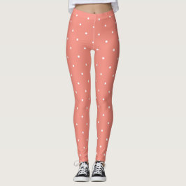 Rosa und weiße Polka-Dot Leggings