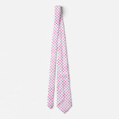 Rosa und weiße Polka Dot Necktie Krawatte (Rückseite)