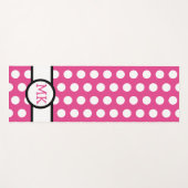 Rosa und weiße Polka Dot Niedlich Mit Monogramm Yogamatte (Vorderseite (Horizontal))