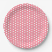 Rosa und weiße Polka-Dot Pappteller (Vorderseite)