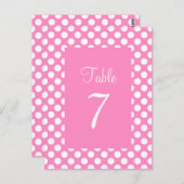 Rosa und weiße Polka Dot Tischnummer Postkarte (Vorne/Hinten)