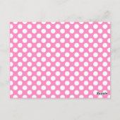Rosa und weiße Polka Dot Tischnummer Postkarte (Rückseite)