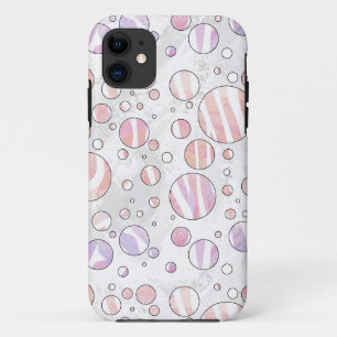 Rosa und weiße Polka Dot Zebra iPhone 11 Hülle