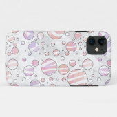 Rosa und weiße Polka Dot Zebra Case-Mate iPhone Hülle (Rückseite (Horizontal))