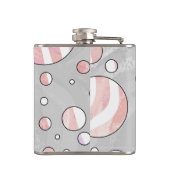 Rosa und weiße Polka Dot Zebra Flachmann (Rückseite)