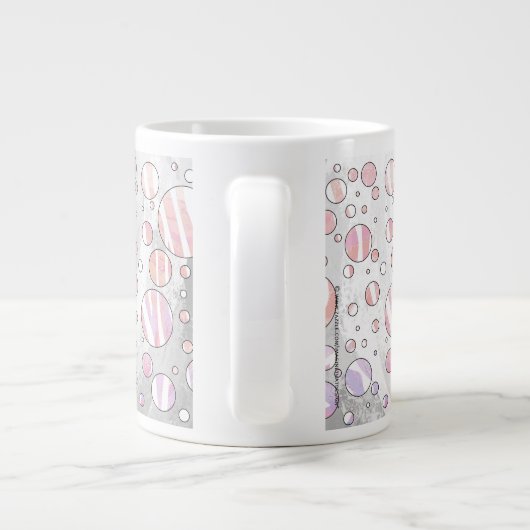 Rosa und weiße Polka Dot Zebra Jumbo-Tasse (Rückseite)