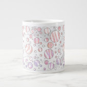 Rosa und weiße Polka Dot Zebra Jumbo-Tasse (Vorderseite)