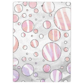 Rosa und weiße Polka Dot Zebra Klemmbrett (Rückseite)