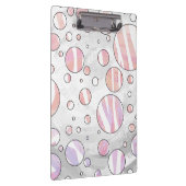 Rosa und weiße Polka Dot Zebra Klemmbrett (Rechts)