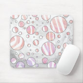 Rosa und weiße Polka Dot Zebra Mousepad (Mit Mouse)