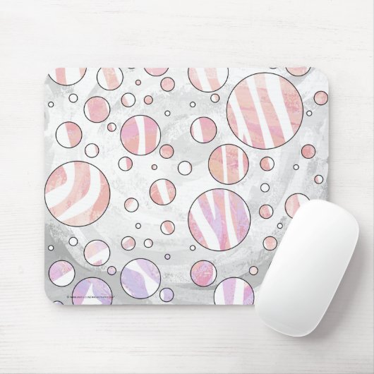 Rosa und weiße Polka Dot Zebra Mousepad (Mit Mouse)